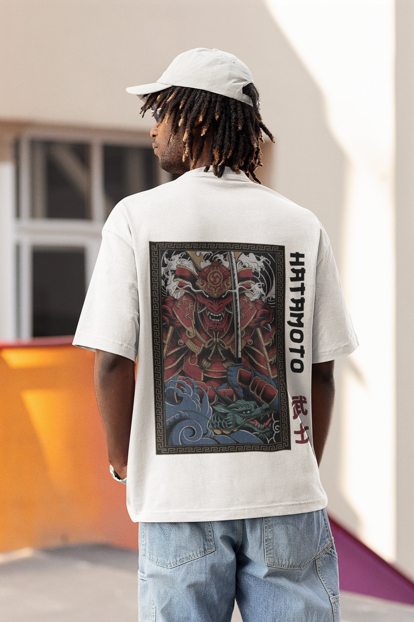 OVERSIZE T-SHIRT "SAMURAI CARD" MULTICOLOR