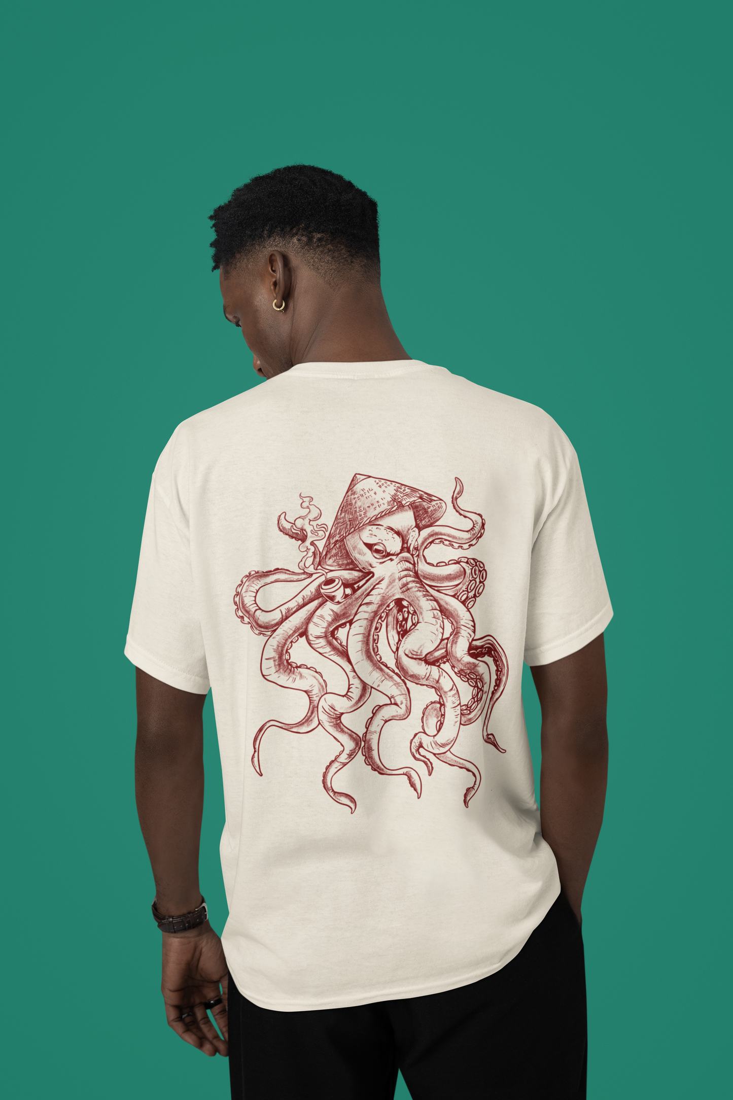 OVERSIZE T-SHIRT "OCTOPUS STRAWHAT" MULTICOLOR