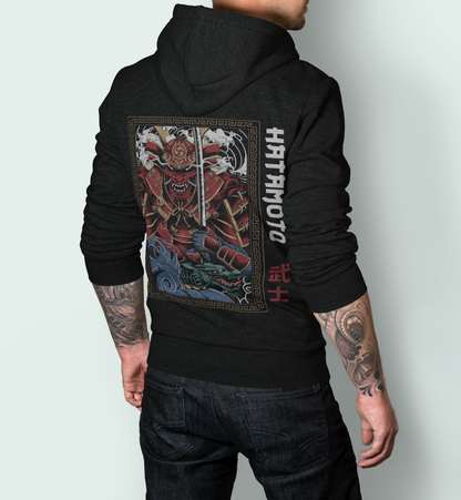 HOODIE "SAMURAI CARD" SCHWARZ